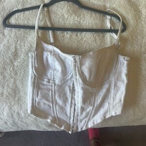 Chic White Corset Crop Top